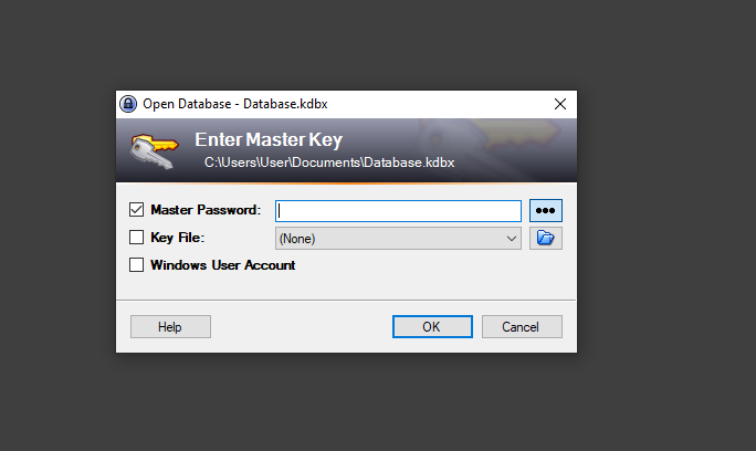 KeePass Masterpassworteingabe in Secure Desktop